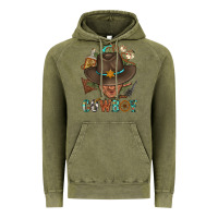 Vintage Olive Western Cowboy Portrait With Cactus Vintage Hoodie - BundleAndBundleShop