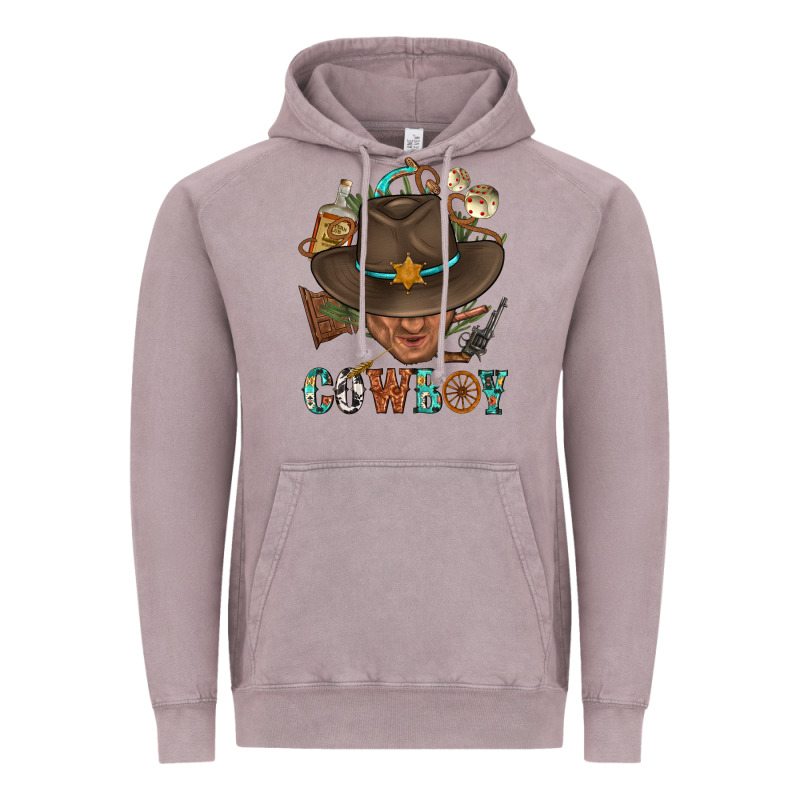 Western Cowboy Portrait With Cactus Vintage Hoodie by BundleAndBundleShop | Teevron