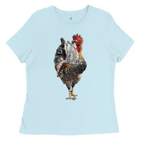 Baby Blue cream legbar rooster Ladies Tee - LillyAllenDesigns