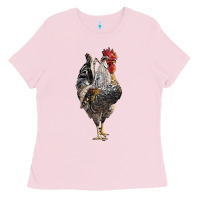 Bubblegum Pink cream legbar rooster Ladies Tee - LillyAllenDesigns