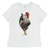 White cream legbar rooster Ladies Tee - LillyAllenDesigns