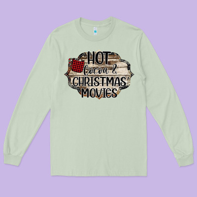 Hot Cocoa And Christmas Movies Long Sleeve Tee Designed By Bettercallsaul