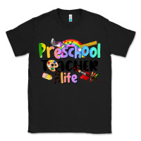 Black Preschool Teacher Life Classic Tee - LillyAllenDesigns