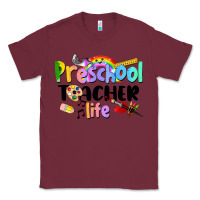 Burgundy Preschool Teacher Life Classic Tee - LillyAllenDesigns