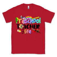 Red Preschool Teacher Life Classic Tee - LillyAllenDesigns