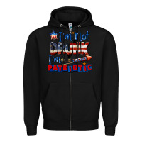 Black I'm not drunk i'm patriotic 4th of july Zipper Hoodie - CowGirlArtShop