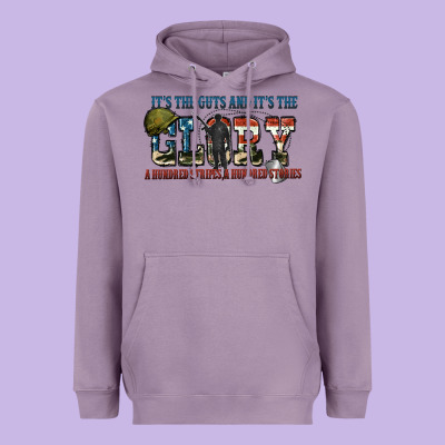 It's The Guts And It's The Glory A Hundred Stripes Heavyweight Hoodie Designed By Fadigitalartstudio