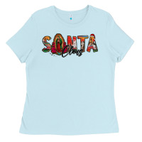 Baby Blue santa claus lady of guadalupe Ladies Tee - Jasminsmagicworld