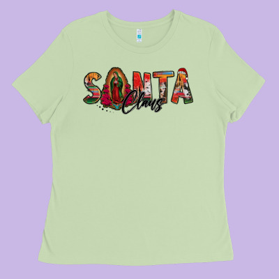 Santa Claus Lady Of Guadalupe Ladies Tee Designed By Jasminsmagicworld