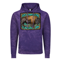 Cloud Purple bison with gemstone background Vintage Hoodie - RanaPortraitStore