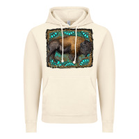 Vintage Artic bison with gemstone background Vintage Hoodie - RanaPortraitStore