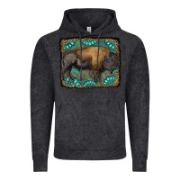 Vintage Black bison with gemstone background Vintage Hoodie - RanaPortraitStore