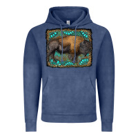 Vintage Denim bison with gemstone background Vintage Hoodie - RanaPortraitStore