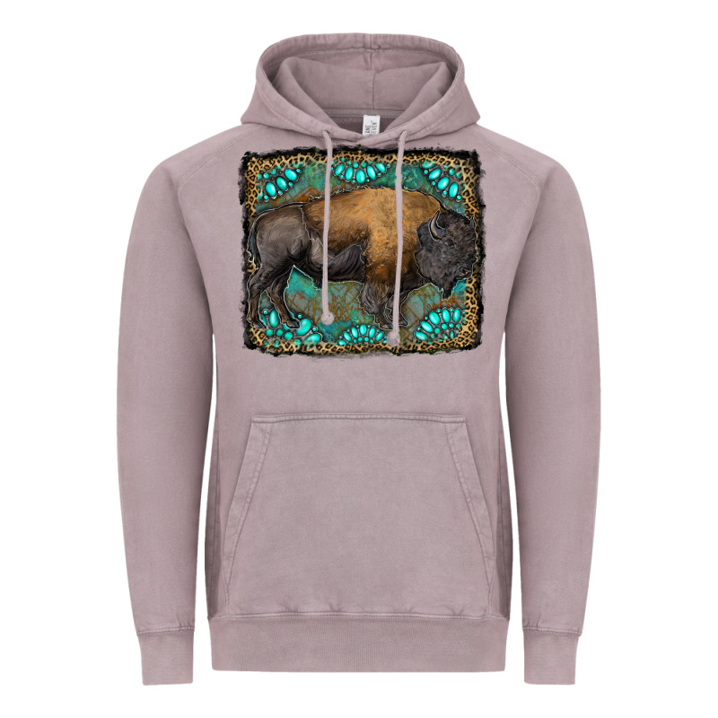 Bison With Gemstone Background Vintage Hoodie by RanaPortraitStore | Teevron