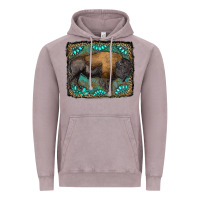 Vintage Zinc bison with gemstone background Vintage Hoodie - RanaPortraitStore