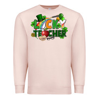 Pale Pink lucky teacher St. Patricks Day Premium Sweatshirt - FaDigitalArtStudio