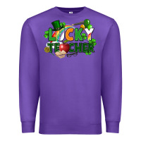 Purple lucky teacher St. Patricks Day Premium Sweatshirt - FaDigitalArtStudio