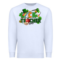 White lucky teacher St. Patricks Day Premium Sweatshirt - FaDigitalArtStudio