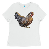 White Cream Legbar Chicken Ladies Tee - LillyAllenDesigns