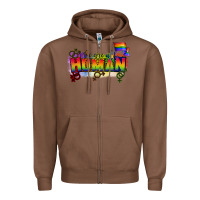 Chestnut We are all human Zipper Hoodie - CowGirlArtShop