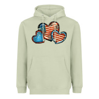 Matcha American flag hearts 4th of july Heavyweight Hoodie - FaDigitalArtStudio