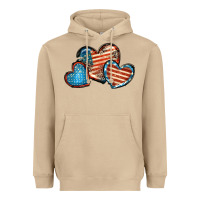 Mushroom American flag hearts 4th of july Heavyweight Hoodie - FaDigitalArtStudio