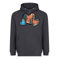 Smoke American flag hearts 4th of july Heavyweight Hoodie - FaDigitalArtStudio