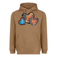 Toasted Coconut American flag hearts 4th of july Heavyweight Hoodie - FaDigitalArtStudio