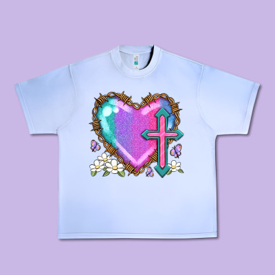 Easter Cross Heart La Urban Heavy Tee Designed By Lillyallendesigns