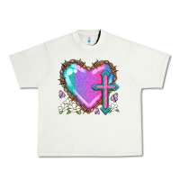 Pistachio easter cross heart la Urban Heavy Tee - LillyAllenDesigns