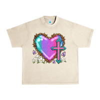Sandshell easter cross heart la Urban Heavy Tee - LillyAllenDesigns