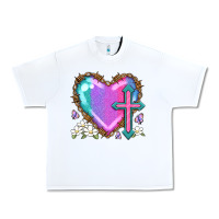 White easter cross heart la Urban Heavy Tee - LillyAllenDesigns