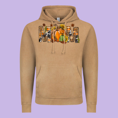 Western Mom With Pumpkins Vintage Hoodie Designed By Bundleandbundleshop