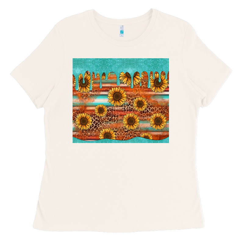 Turquoise Leopard Distressed Serape Background Tumbler Ladies Tee by Jasminsmagicworld | Teevron