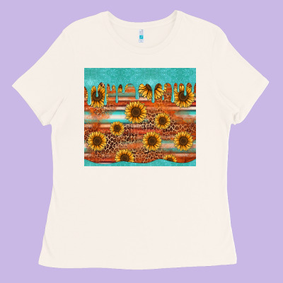 Turquoise Leopard Distressed Serape Background Tumbler Ladies Tee Designed By Jasminsmagicworld
