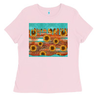 Bubblegum Pink turquoise leopard distressed serape background tumbler Ladies Tee - Jasminsmagicworld