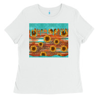 White turquoise leopard distressed serape background tumbler Ladies Tee - Jasminsmagicworld