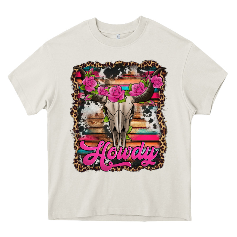 Howdy Valentine's Day Bull Skull Heavy Core Tee by Jasminsmagicworld | Teevron