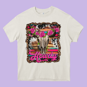 Howdy Valentine's Day Bull Skull Heavy Core Tee Designed By Jasminsmagicworld