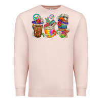 Pale Pink hippie coffee cups bbs Premium Sweatshirt - BundleAndBundleShop