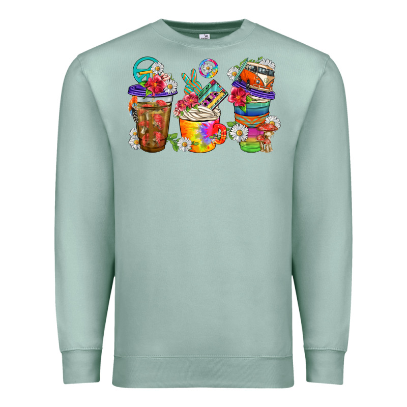 Hippie Coffee Cups Bbs Premium Sweatshirt by BundleAndBundleShop | Teevron