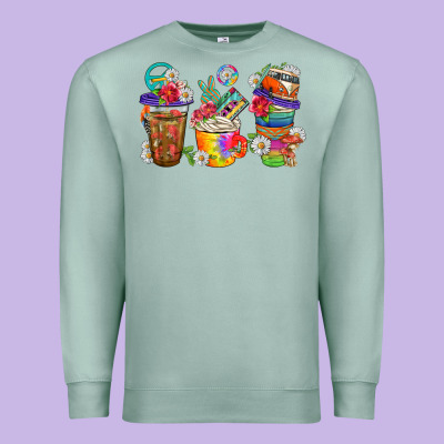 Hippie Coffee Cups Bbs Premium Sweatshirt Designed By Bundleandbundleshop