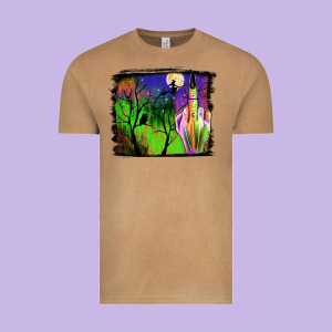 Halloween Background Vintage Tee Designed By Jahusdesignshop
