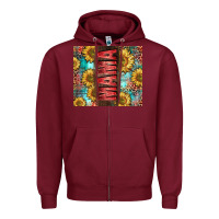 Burgundy Mama Sunflower Zipper Hoodie - CowGirlArtShop