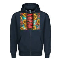 Navy Mama Sunflower Zipper Hoodie - CowGirlArtShop