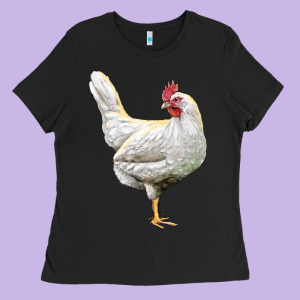 Leghorn Chicken Ladies Tee Designed By Lillyallendesigns