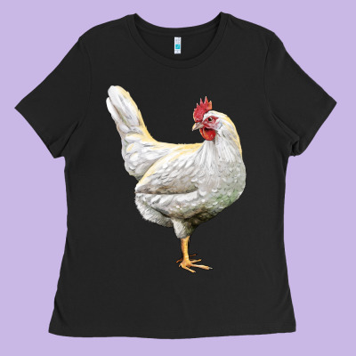 Leghorn Chicken Ladies Tee Designed By Lillyallendesigns