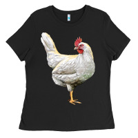 Black leghorn chicken Ladies Tee - LillyAllenDesigns