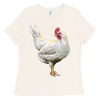 Bone leghorn chicken Ladies Tee - LillyAllenDesigns