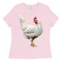 Bubblegum Pink leghorn chicken Ladies Tee - LillyAllenDesigns